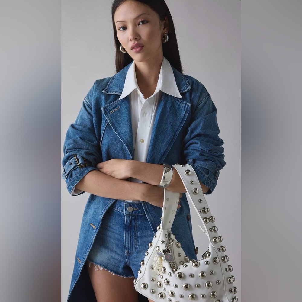 URBAN OUTFITTERS SILENCE + NOISE MONA STUDDED BOXY SHOULDER BAG